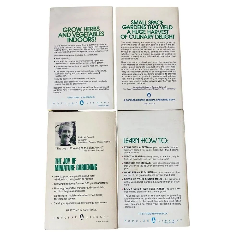 The New Home Gardening Library Vintage Box Set of 4 Paperback Books